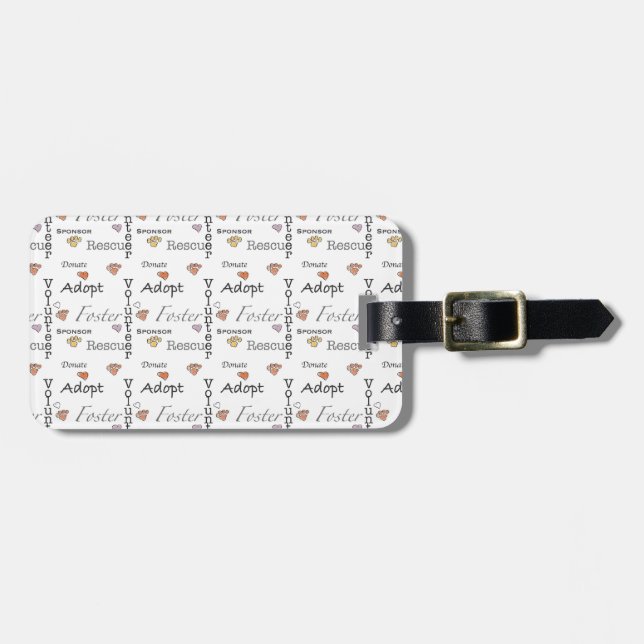 Adopt Rescue Foster Luggage Tag (Front Horizontal)