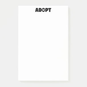 Adopt Rescue Paw Print 4 x 6 Post-it Notes