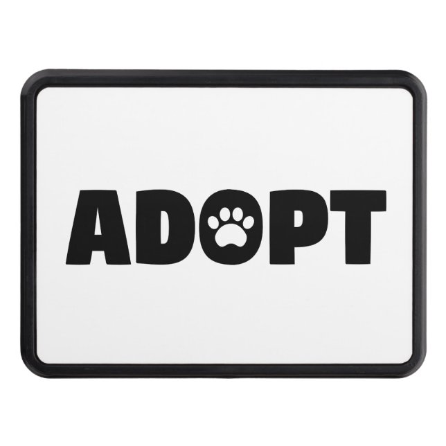 Adopt Rescue Paw Print Trailer Hitch Cover (Front)