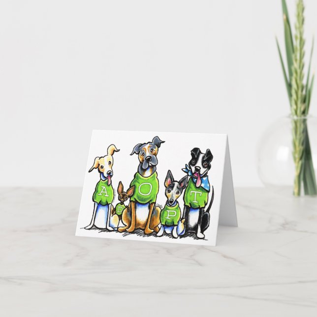 Adopt Shelter Dogs Green Tees Think Adoption Card (Front)