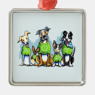 Adopt Shelter Dogs Green Tees Think Adoption Metal Ornament