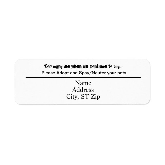 Adopt Spay Neuter Pet Overpopulation (Front)