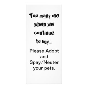 Adopt Spay Neuter Pet Overpopulation Quote Rack Card