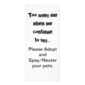 Adopt Spay Neuter Pet Overpopulation Quote Rack Card