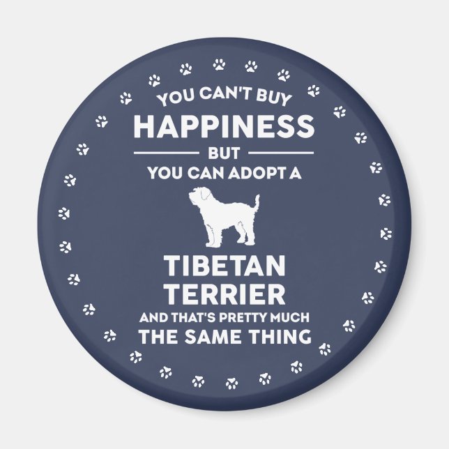 Adopt Tibetan Terrier Happiness Magnet (Front)