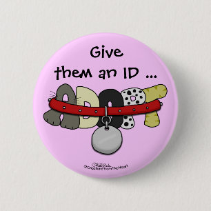 ADOPT with Collar-Give Them an ID 2 Inch Round Button