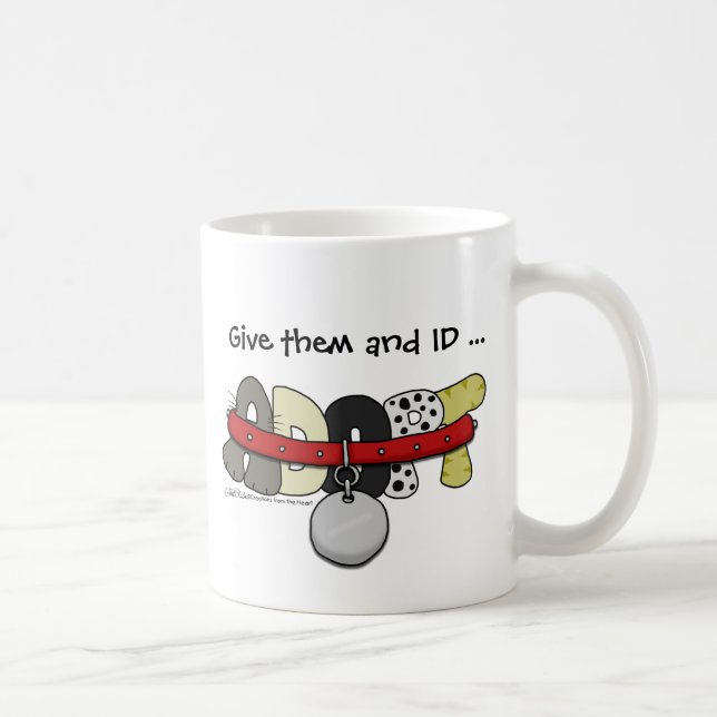 ADOPT with Collar-Give Them an ID Coffee Mug (Right)