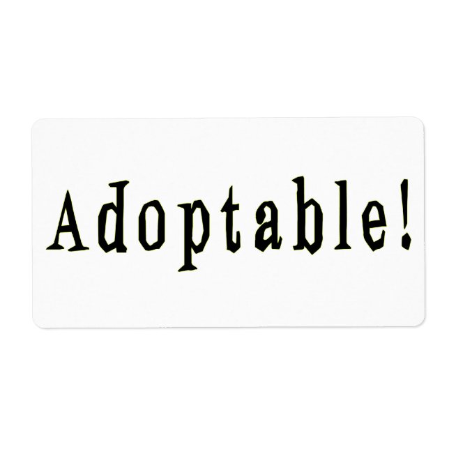 Adoptable Label (Front)