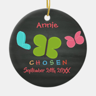 Adopted Butterfly Adoption - Custom Name Ceramic Ornament