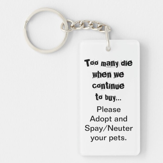 Adopter Spay Neuter Porte - clé de devis (Devant)