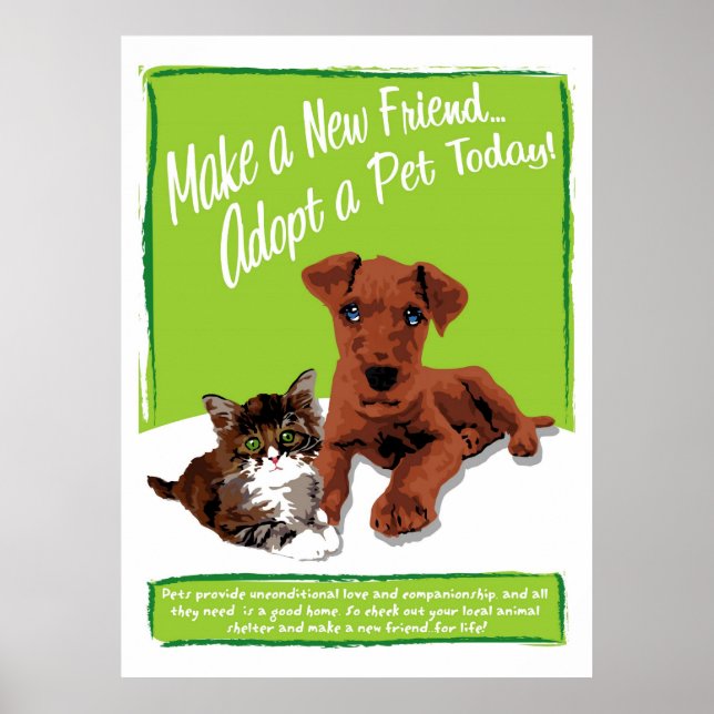 Adopter Un Poster Pour Animaux De Compagnie (Devant)