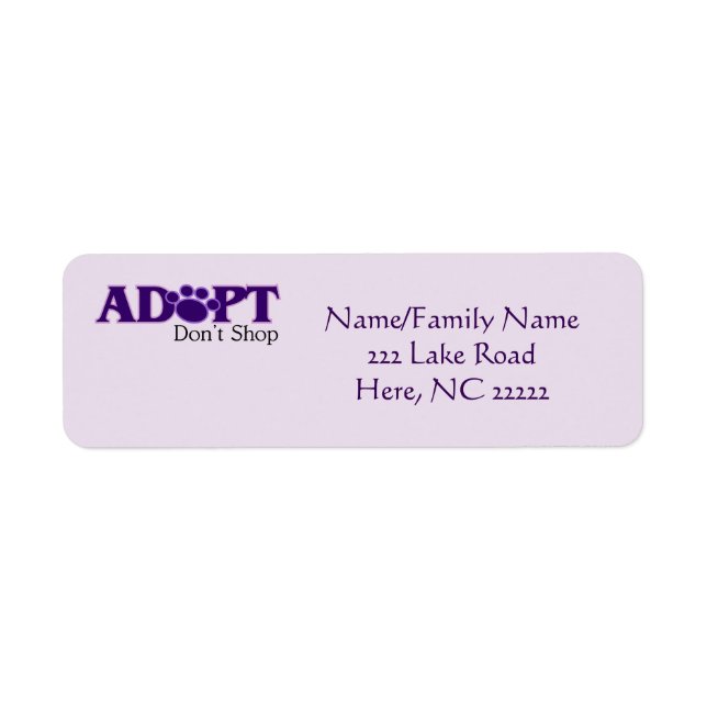 Adoptez Ne pas Acheter Les Étiquettes D'Adresse De (Devant)