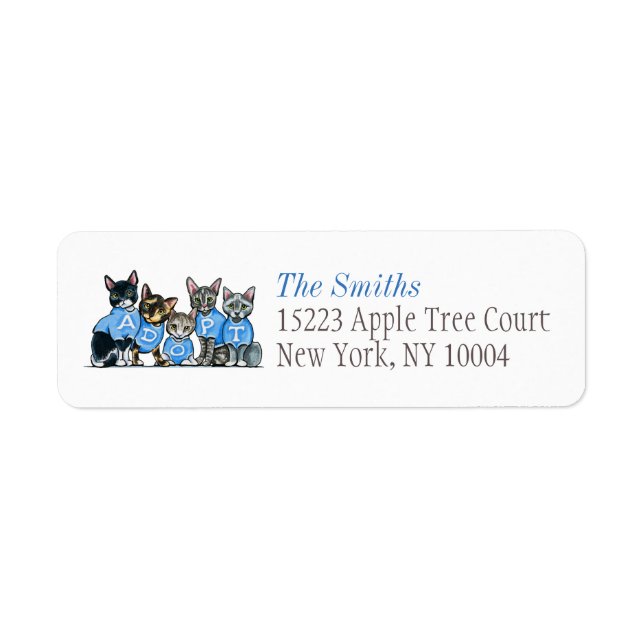 Adoptez Shelter Cats Off-Leash Art™ Titre bleu (Devant)