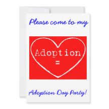 Adoption = Amour White Adoption Day Invitation
