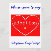 Adoption = Amour White Adoption Day Invitation