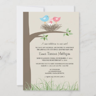 Adoption Announcement Baby Bird's Nest