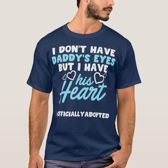 Adoption Announcement Day Family Gifts Dad Heart T-Shirt (Front)