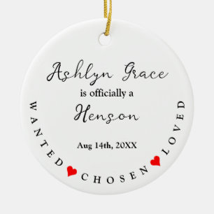 Adoption Announcement Gotcha Day New Parents Gift Ceramic Ornament