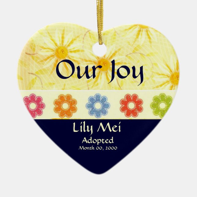 Adoption Announcement Keepsake Ceramic Ornament (Front)