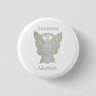 Adoption Awareness Angel White Ribbon Custom Pin
