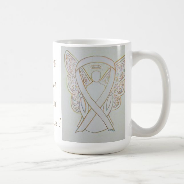 Adoption Awareness White Ribbon Angel Mug (Right)