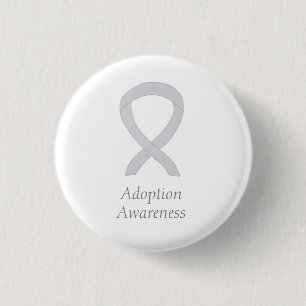 Adoption Awareness White Ribbon Custom Pin