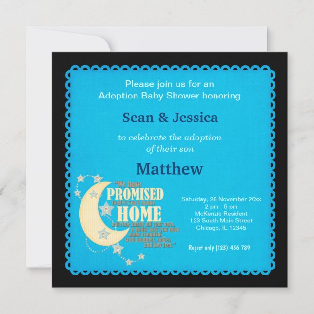 Adoption Baby Shower Boy Invitation (Front)