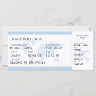 Adoption Boarding Pass Keepsake Card