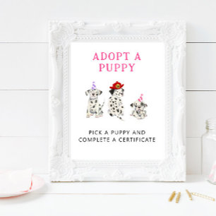 Adoption Centre Girl Firefighter Party Sign