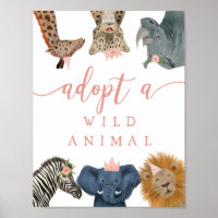 Adoption Centre | Pink Safari Birthday Party Sign