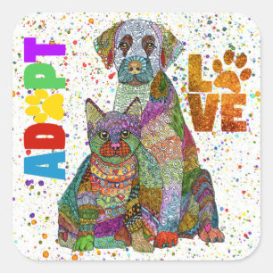 Adoption de chiens et de chats et Stickers de Seco