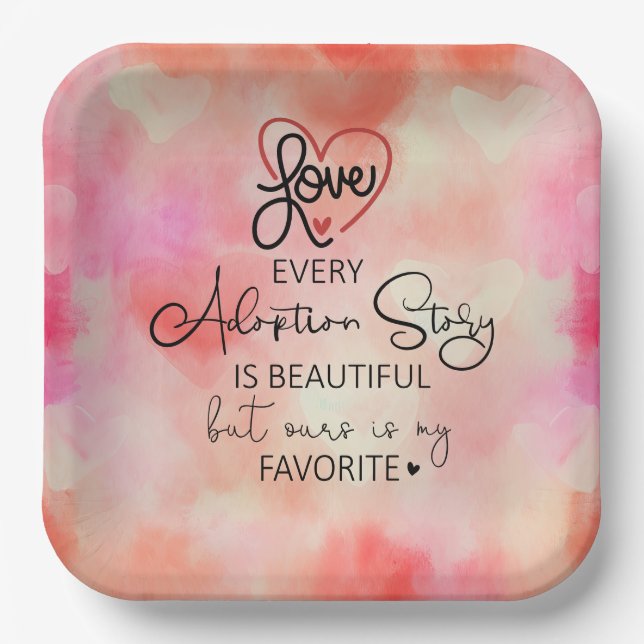 Adoption Foster Child family welcome party  Paper Plate (Front)