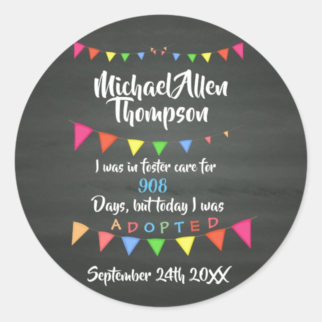Adoption From Foster Care Stickers  Party (Front)