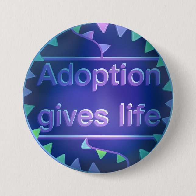 Adoption Gives Life - Version 2 3 Inch Round Button (Front)