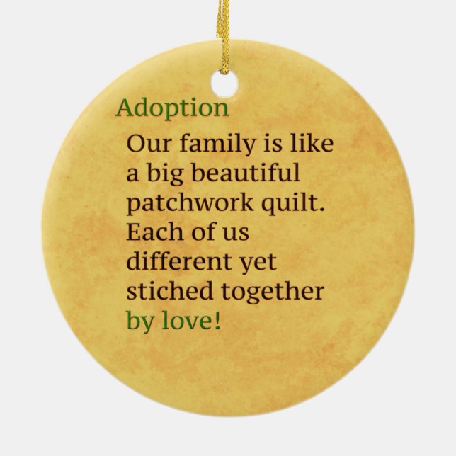 Adoption is a Patchwork Ceramic Ornament (Back)