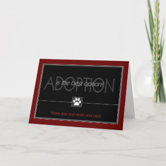 "Adoption is the Best Option" Card