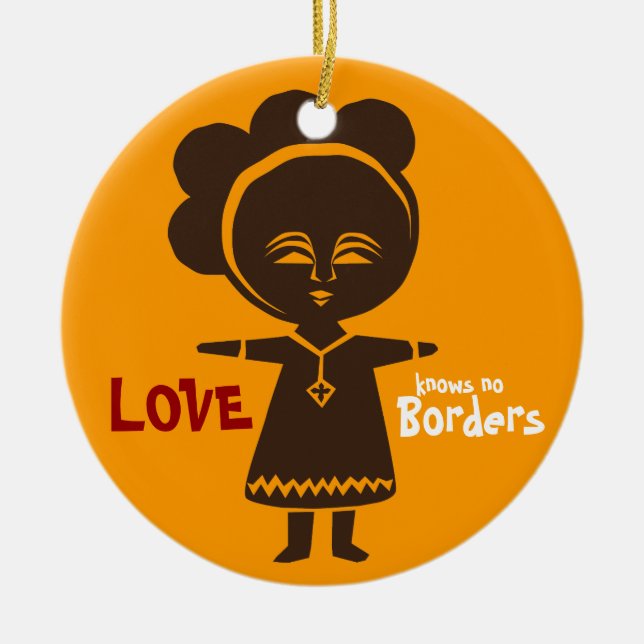 Adoption Love Girl Ornament (Front)