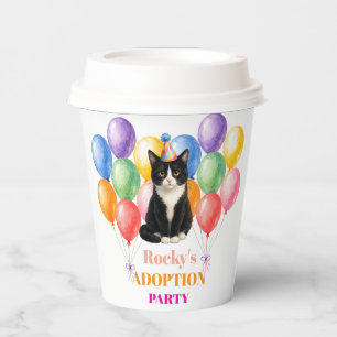 Adoption Party Gotcha day Tuxedo Cat Pet Paper Cups