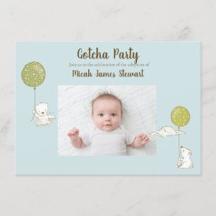 Adoption Party "Gotcha" Party for Boy Personalize Invitation