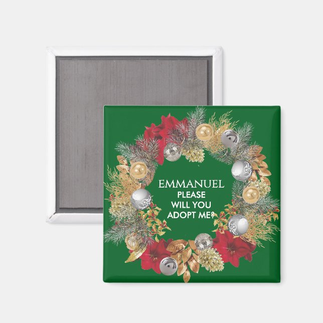 Adoption PLEASE ADOPT ME Bonus Dad Christmas Magnet (Front/Back)