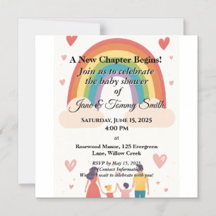 Adoption Rainbow Baby Shower Magnetic Invitation