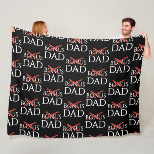 Adoption Stepdad BONUS DAD Father's Day Fleece Blanket