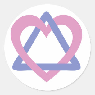 Adoption Triangle pink blue Classic Round Sticker