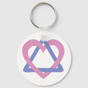 Adoption Triangle pink blue Keychain