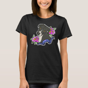 Adora Bull Pitbull And Flowers T-Shirt
