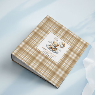 Adorable 3th Birthday Teddy Bear Balloons Memory  Binder