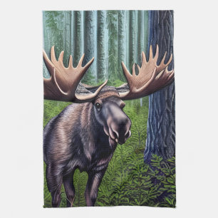 Adorable Abstract Little Moose Kitchen Towel