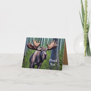 Adorable Abstract Little Moose Thank You Card