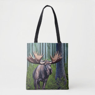 Adorable Abstract Little Moose Tote Bag