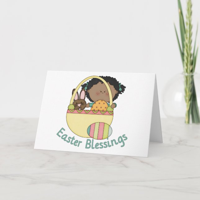 Adorable African American Easter Kids Cards (Front)